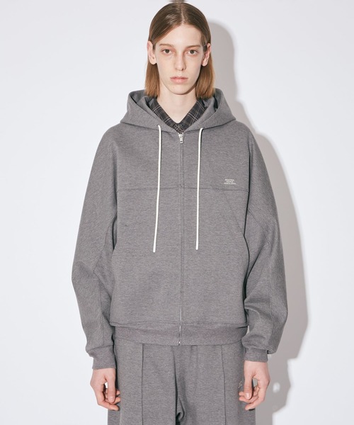 beautiful people(ビューティフルピープル)の「【beautiful people/ビューティフルピープル】compact double jersey zip up parka/コンパクトダブルジャージージップアップパーカー(パーカー・レディース・グレー/ブラック・36)」の1枚目の写真