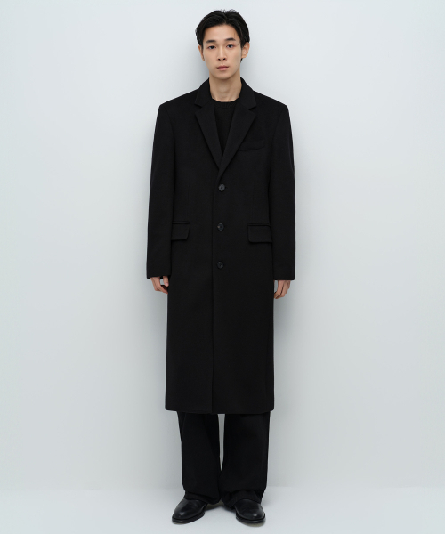 セール】カシミヤブレンドマスキュリンチェスターフィールドロング