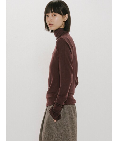 MIDIUMISOLID(ミディウミソリッド)の「MIDIUMISOLID for Ladies ウォームシアーリブプルオーバー(ニット/セーター・レディース・オフホワイト/ワイン/ブラック/ライトグレー・FREE)」の19枚目の写真