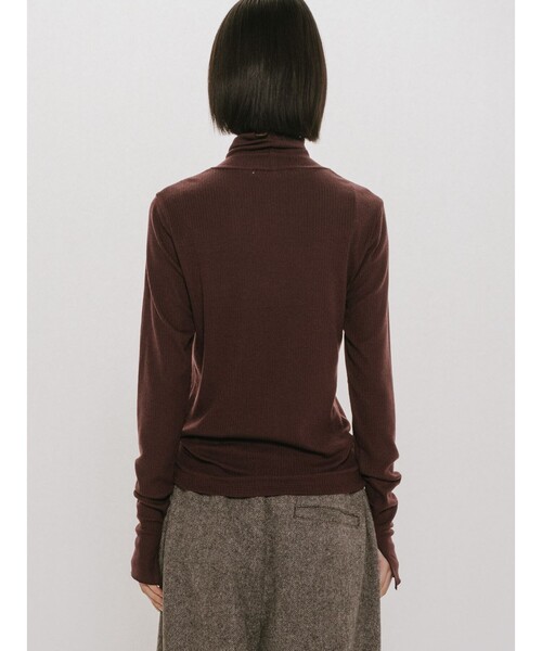 MIDIUMISOLID(ミディウミソリッド)の「MIDIUMISOLID for Ladies ウォームシアーリブプルオーバー(ニット/セーター・レディース・オフホワイト/ワイン/ブラック/ライトグレー・FREE)」の18枚目の写真