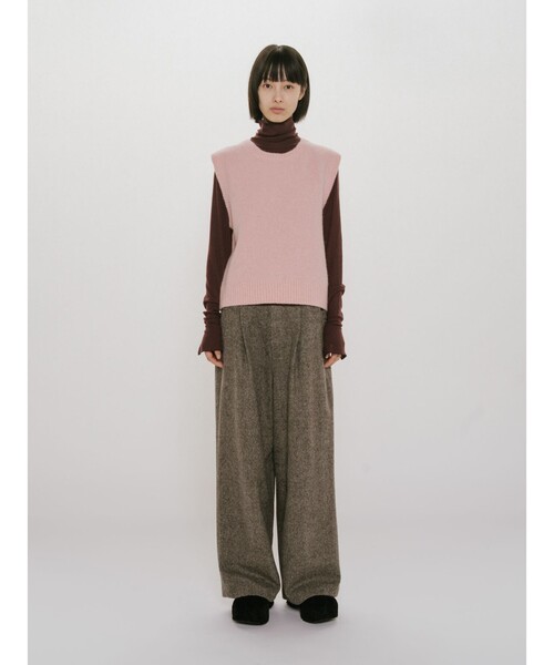 MIDIUMISOLID(ミディウミソリッド)の「MIDIUMISOLID for Ladies ウォームシアーリブプルオーバー(ニット/セーター・レディース・オフホワイト/ワイン/ブラック/ライトグレー・FREE)」の11枚目の写真
