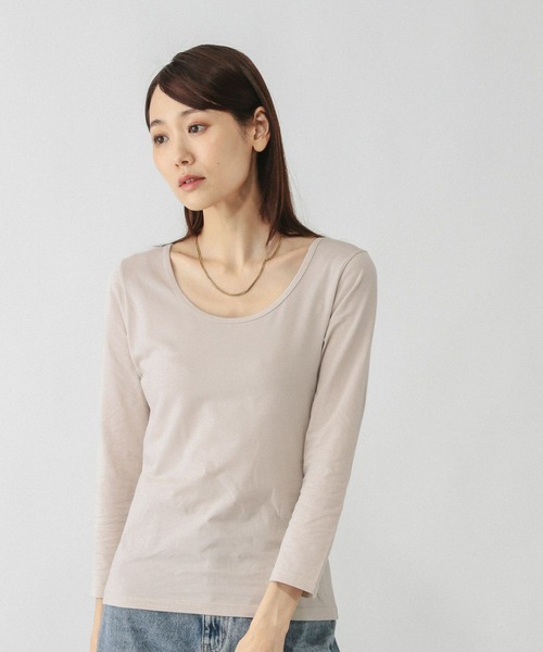 GLOBAL WORK（グローバルワーク）の「Fffit エフィット/あったかコットンインナーTシャツ/9分袖/600063（Tシャツ/カットソー・レディース・アイボリー/ブラック/ホワイト・SMALL/LARGE/MEDIUM/X-LARGE）」の3枚目の写真