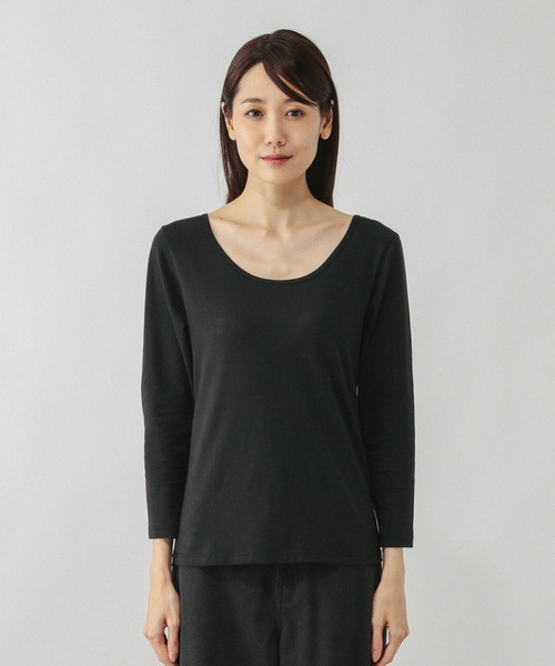 GLOBAL WORK（グローバルワーク）の「Fffit エフィット/あったかコットンインナーTシャツ/9分袖/600063（Tシャツ/カットソー・レディース・アイボリー/ブラック/ホワイト・SMALL/LARGE/MEDIUM/X-LARGE）」の16枚目の写真