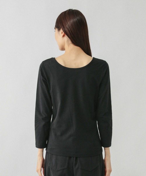 GLOBAL WORK（グローバルワーク）の「Fffit エフィット/あったかコットンインナーTシャツ/9分袖/600063（Tシャツ/カットソー・レディース・アイボリー/ブラック/ホワイト・SMALL/LARGE/MEDIUM/X-LARGE）」の18枚目の写真