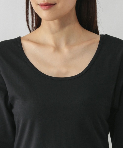 GLOBAL WORK（グローバルワーク）の「Fffit エフィット/あったかコットンインナーTシャツ/9分袖/600063（Tシャツ/カットソー・レディース・アイボリー/ブラック/ホワイト・SMALL/LARGE/MEDIUM/X-LARGE）」の19枚目の写真