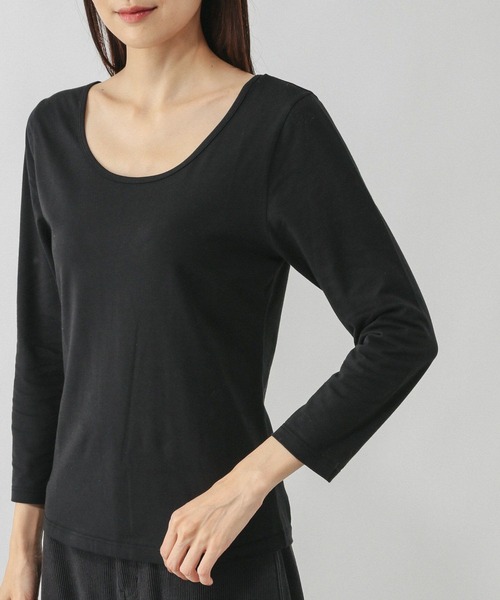 GLOBAL WORK（グローバルワーク）の「Fffit エフィット/あったかコットンインナーTシャツ/9分袖/600063（Tシャツ/カットソー・レディース・アイボリー/ブラック/ホワイト・SMALL/LARGE/MEDIUM/X-LARGE）」の21枚目の写真