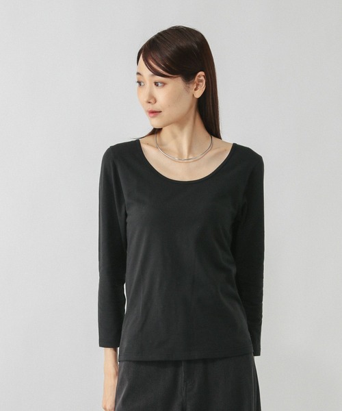 GLOBAL WORK（グローバルワーク）の「Fffit エフィット/あったかコットンインナーTシャツ/9分袖/600063（Tシャツ/カットソー・レディース・アイボリー/ブラック/ホワイト・SMALL/LARGE/MEDIUM/X-LARGE）」の10枚目の写真