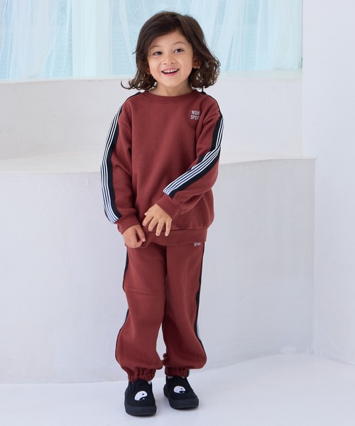 MARKEY'S（マーキーズ）の「【LSP WOW!】セットアップ　裏起毛ワンポイントサイドラインBIGスウェット（セットアップ・キッズ・アイボリー/グリーン/ブラウン/ネイビー/チャコール・80/90/100/110/120/130/140/150）」の4枚目の写真