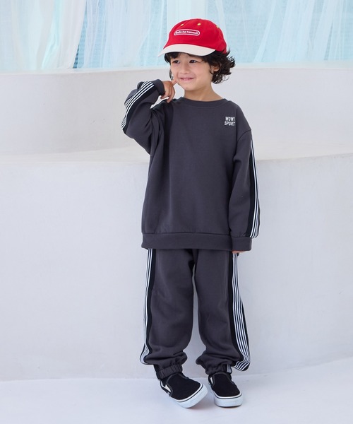 MARKEY'S（マーキーズ）の「【LSP WOW!】セットアップ　裏起毛ワンポイントサイドラインBIGスウェット（セットアップ・キッズ・アイボリー/グリーン/ブラウン/ネイビー/チャコール・80/90/100/110/120/130/140/150）」の16枚目の写真