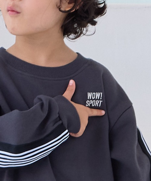 MARKEY'S（マーキーズ）の「【LSP WOW!】セットアップ　裏起毛ワンポイントサイドラインBIGスウェット（セットアップ・キッズ・アイボリー/グリーン/ブラウン/ネイビー/チャコール・80/90/100/110/120/130/140/150）」の14枚目の写真