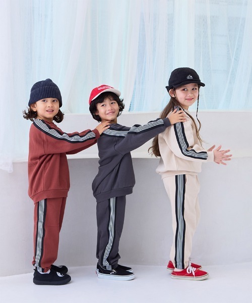 MARKEY'S（マーキーズ）の「【LSP WOW!】セットアップ　裏起毛ワンポイントサイドラインBIGスウェット（セットアップ・キッズ・アイボリー/グリーン/ブラウン/ネイビー/チャコール・80/90/100/110/120/130/140/150）」の9枚目の写真