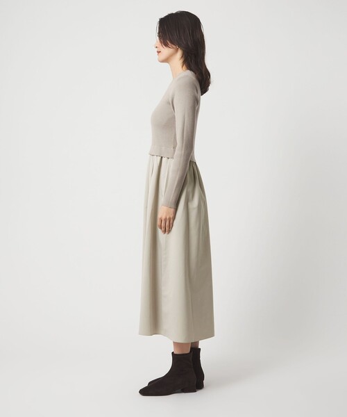 green label relaxing（グリーンレーベルリラクシング）の「タフタ ドッキング ワンピース ウォッシャブル（ワンピース・レディース・ライトグレー/ブラック・FREE）」の11枚目の写真