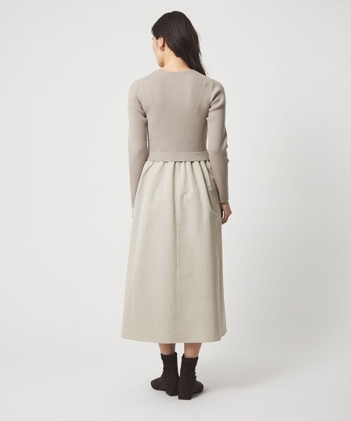 green label relaxing（グリーンレーベルリラクシング）の「タフタ ドッキング ワンピース ウォッシャブル（ワンピース・レディース・ライトグレー/ブラック・FREE）」の12枚目の写真