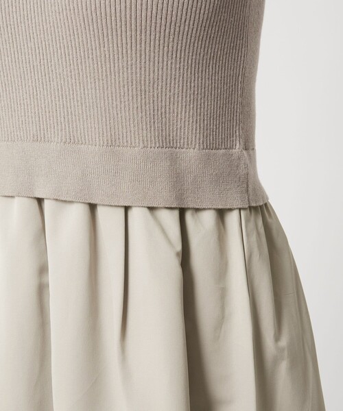 タフタ ドッキング ワンピース ウォッシャブル（ワンピース）｜green