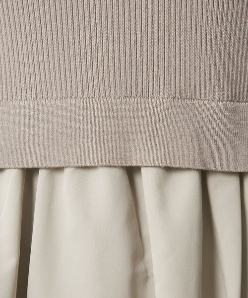 green label relaxing（グリーンレーベルリラクシング）の「タフタ ドッキング ワンピース ウォッシャブル（ワンピース・レディース・ライトグレー/ブラック・FREE）」の18枚目の写真