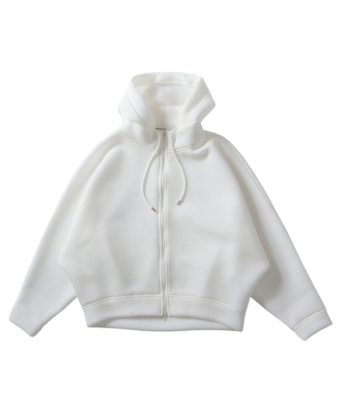 DRESSLAVE（ドレスレイブ）の「stiff dolman sleeve hoodie(スティッフドルマンスリーブフーディ)（パーカー・レディース・ホワイト/チャコールグレー・38）」の2枚目の写真