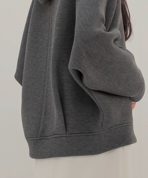 DRESSLAVE（ドレスレイブ）の「stiff dolman sleeve hoodie(スティッフドルマンスリーブフーディ)（パーカー・レディース・ホワイト/チャコールグレー・38）」の12枚目の写真