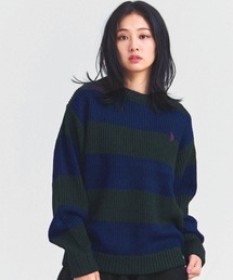 U.S. POLO ASSN.（ユーエスポロアッスン）の「US POLO ASSN ﾎﾞｰﾀﾞｰｸﾙｰﾆｯﾄ（ニット/セーター）」
