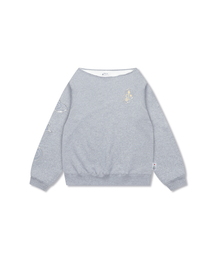 RuNaKi'Hu'（ルナキフ）の「WXT067 グルグルアプリーケワンショルダースウェット (メランジェグレー)（スウェット）」