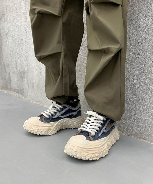 shoes365(シューズスリーシックスファイヴ)の「デニム厚底スニーカー/Denim platform sneakers(スニーカー・メンズ・ブラック/インディゴブルー/グレー・27.0cm/26.5cm/26.0cm/25.5cm/25.0cm)」の9枚目の写真