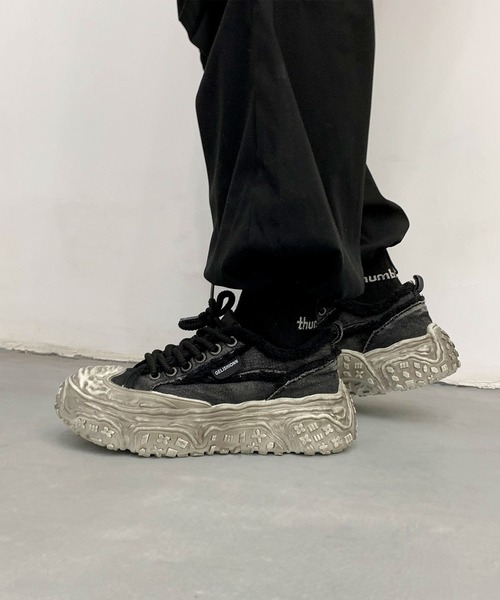 shoes365(シューズスリーシックスファイヴ)の「デニム厚底スニーカー/Denim platform sneakers(スニーカー・メンズ・ブラック/インディゴブルー/グレー・27.0cm/26.5cm/26.0cm/25.5cm/25.0cm)」の12枚目の写真