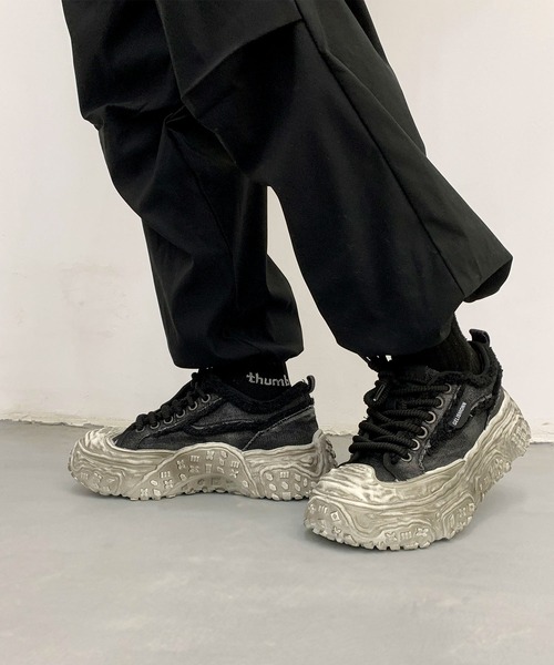 shoes365(シューズスリーシックスファイヴ)の「デニム厚底スニーカー/Denim platform sneakers(スニーカー・メンズ・ブラック/インディゴブルー/グレー・27.0cm/26.5cm/26.0cm/25.5cm/25.0cm)」の13枚目の写真