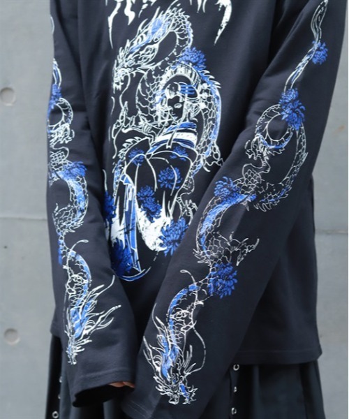 REZEN(リゼン)の「花魁×龍ロンT(Tシャツ/カットソー・メンズ・ローズ/レッドパープル・LARGE/MEDIUM)」の6枚目の写真