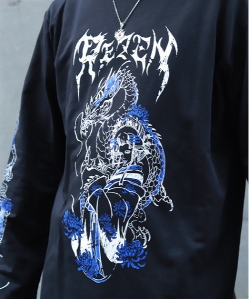 REZEN(リゼン)の「花魁×龍ロンT(Tシャツ/カットソー・メンズ・ローズ/レッドパープル・LARGE/MEDIUM)」の7枚目の写真