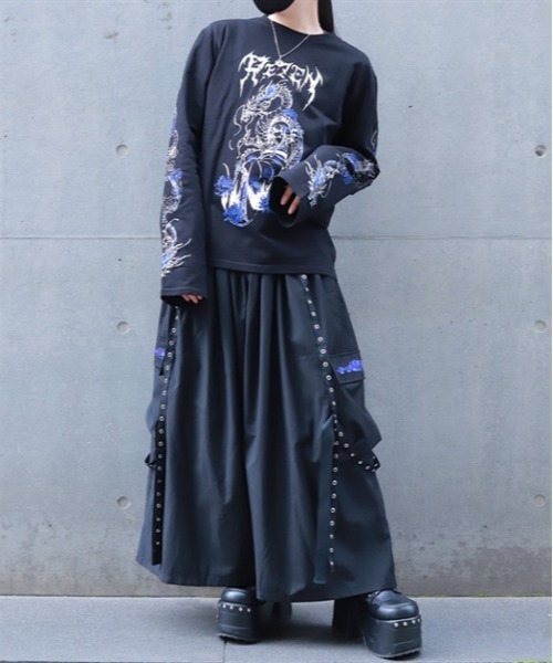 REZEN(リゼン)の「花魁×龍ロンT(Tシャツ/カットソー・メンズ・ローズ/レッドパープル・LARGE/MEDIUM)」の10枚目の写真