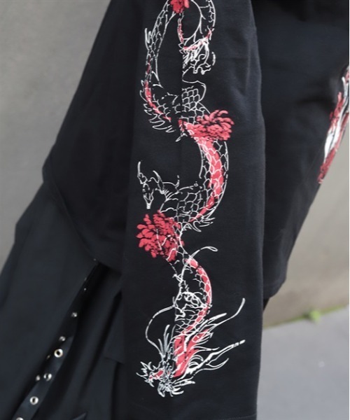 REZEN(リゼン)の「花魁×龍ロンT(Tシャツ/カットソー・メンズ・ローズ/レッドパープル・LARGE/MEDIUM)」の13枚目の写真