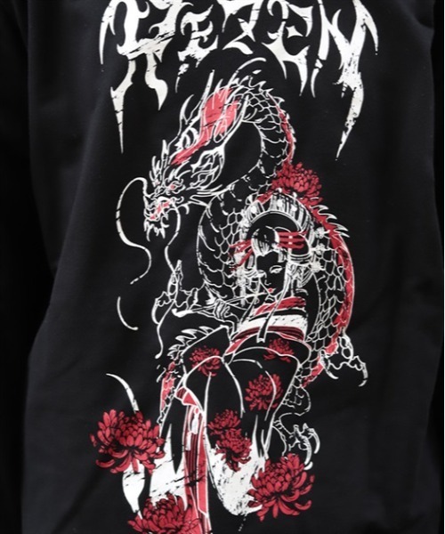 REZEN(リゼン)の「花魁×龍ロンT(Tシャツ/カットソー・メンズ・ローズ/レッドパープル・LARGE/MEDIUM)」の14枚目の写真