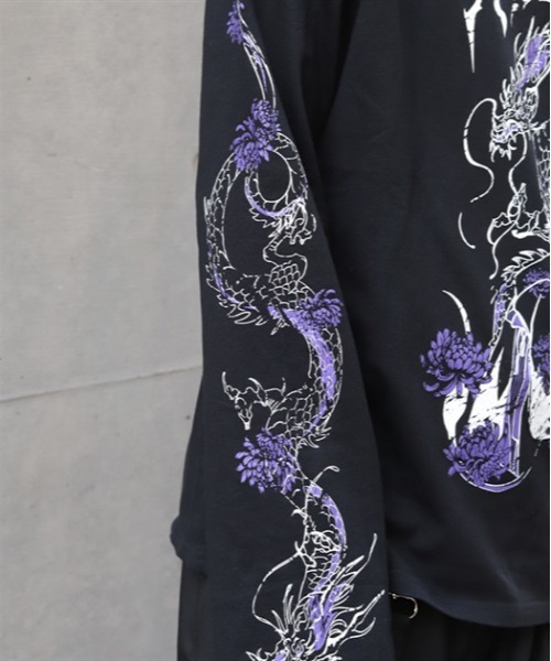 REZEN(リゼン)の「花魁×龍ロンT(Tシャツ/カットソー・メンズ・ローズ/レッドパープル・LARGE/MEDIUM)」の16枚目の写真