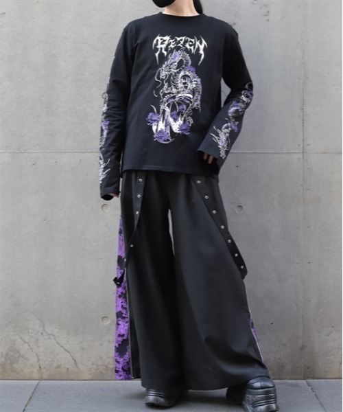 REZEN(リゼン)の「花魁×龍ロンT(Tシャツ/カットソー・メンズ・ローズ/レッドパープル・LARGE/MEDIUM)」の17枚目の写真