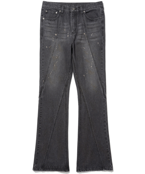NOT4NERD(ノットフォーナード)の「Curved Dirty Wash Bootscut Denim Pants - Black(デニムパンツ・レディース・その他・LARGE/MEDIUM/X-LARGE)」の2枚目の写真