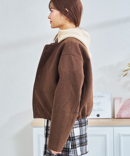 MISCH MASCH(ミッシュマッシュ)の「ZOZO限定 レイヤード風ブルゾン(ブルゾン・レディース・グレー/ブラウン・フリ-)」の12枚目の写真