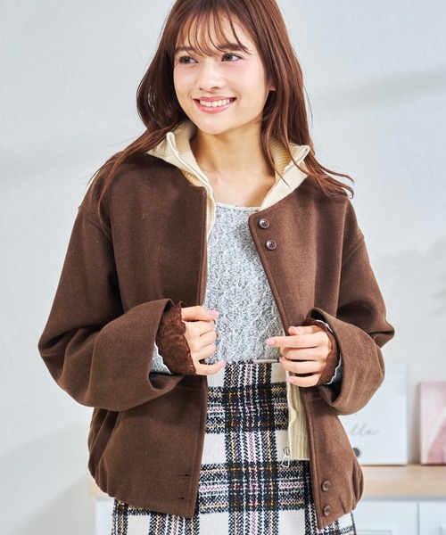 MISCH MASCH(ミッシュマッシュ)の「ZOZO限定 レイヤード風ブルゾン(ブルゾン・レディース・グレー/ブラウン・フリ-)」の8枚目の写真
