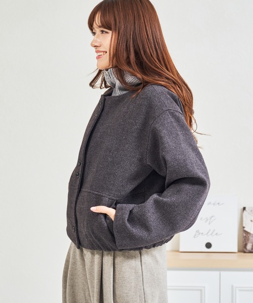 MISCH MASCH(ミッシュマッシュ)の「ZOZO限定 レイヤード風ブルゾン(ブルゾン・レディース・グレー/ブラウン・フリ-)」の18枚目の写真