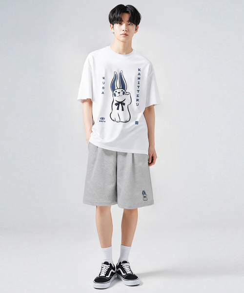 GRANFINNY(グランフィニ)の「ラビットワンタックバミューダショートパンツ-メランジ(その他パンツ・レディース・グレー・SMALL/LARGE)」の5枚目の写真