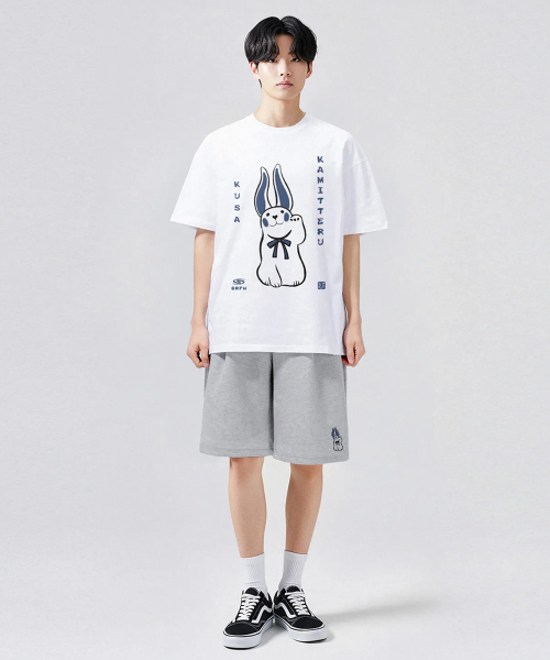 GRANFINNY(グランフィニ)の「ラビットワンタックバミューダショートパンツ-メランジ(その他パンツ・レディース・グレー・SMALL/LARGE)」の4枚目の写真