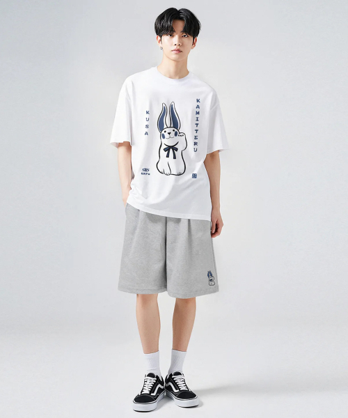 GRANFINNY(グランフィニ)の「ラビットワンタックバミューダショートパンツ-メランジ(その他パンツ・レディース・グレー・SMALL/LARGE)」の3枚目の写真