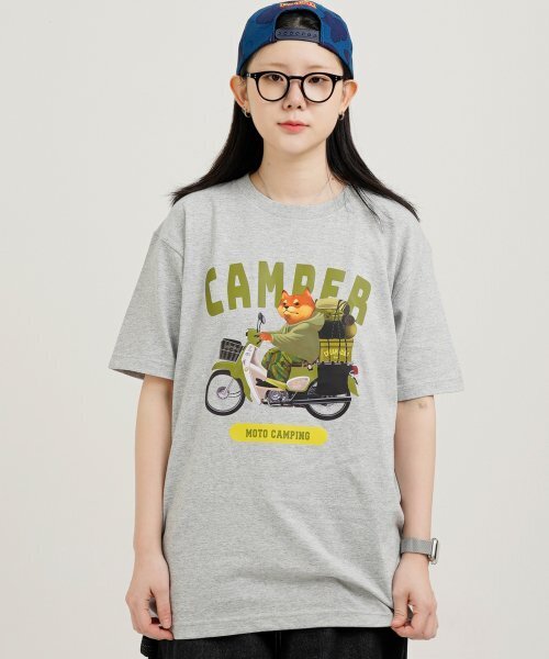 CREAM SODA LAB(クリームソーダラボ)の「モトキャンプ 半袖Tシャツ グレー(Tシャツ/カットソー・メンズ・その他・MEDIUM/X-LARGE/XX-LARGE/LARGE)」の2枚目の写真