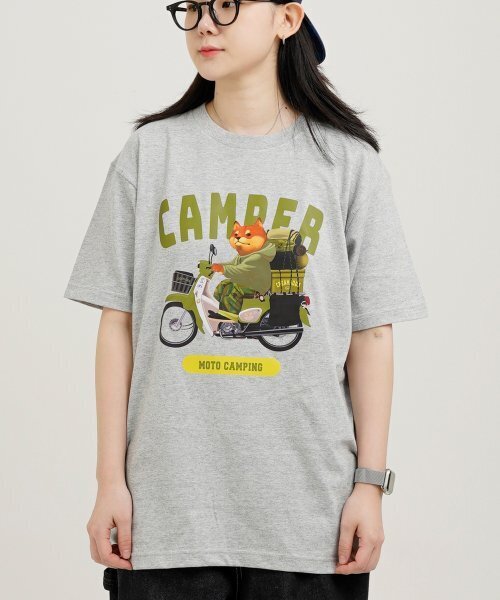 CREAM SODA LAB(クリームソーダラボ)の「モトキャンプ 半袖Tシャツ グレー(Tシャツ/カットソー・メンズ・その他・MEDIUM/X-LARGE/XX-LARGE/LARGE)」の3枚目の写真