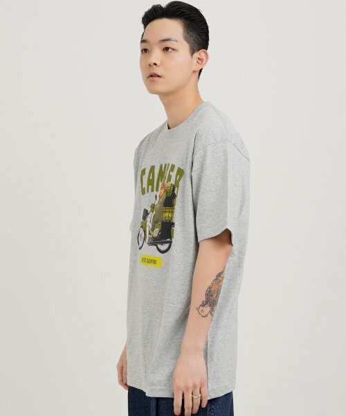 CREAM SODA LAB(クリームソーダラボ)の「モトキャンプ 半袖Tシャツ グレー(Tシャツ/カットソー・メンズ・その他・MEDIUM/X-LARGE/XX-LARGE/LARGE)」の4枚目の写真