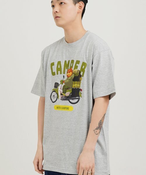 CREAM SODA LAB(クリームソーダラボ)の「モトキャンプ 半袖Tシャツ グレー(Tシャツ/カットソー・メンズ・その他・MEDIUM/X-LARGE/XX-LARGE/LARGE)」の5枚目の写真
