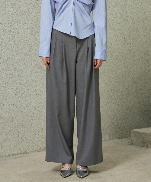 ARI(アリ)の「TOMO WIDE SLACKS / CHARCOAL(スラックス・レディース・チャコール・SMALL)」の1枚目の写真