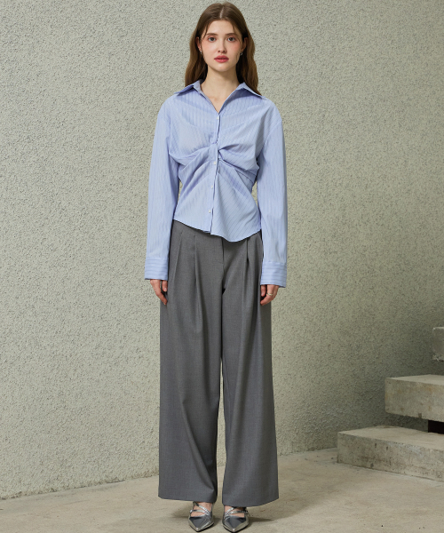 ARI(アリ)の「TOMO WIDE SLACKS / CHARCOAL(スラックス・レディース・チャコール・SMALL)」の2枚目の写真