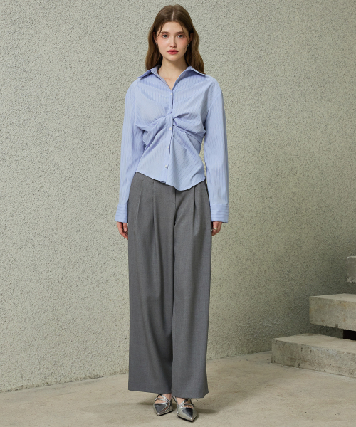 ARI(アリ)の「TOMO WIDE SLACKS / CHARCOAL(スラックス・レディース・チャコール・SMALL)」の5枚目の写真