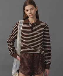 MOONSUN（ムーンサン）の「M.C Stripe PK Shirt / Chocolate（ポロシャツ）」