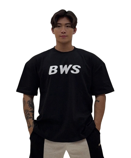 BARBELLWORKS（バーベルワークス）の「2025 BWS W/B オーバーサイズ（Tシャツ/カットソー・メンズ・ホワイト/ブラック・LARGE/X-LARGE/SMALL/MEDIUM）」の7枚目の写真