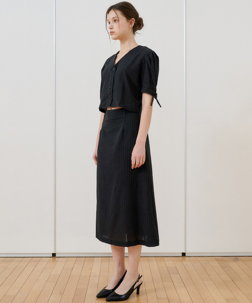BIBYSEOB（バイバイソプ）の「コットンロングスカートブラック[T52]（スカート・レディース・ブラック・SMALL/MEDIUM）」の4枚目の写真
